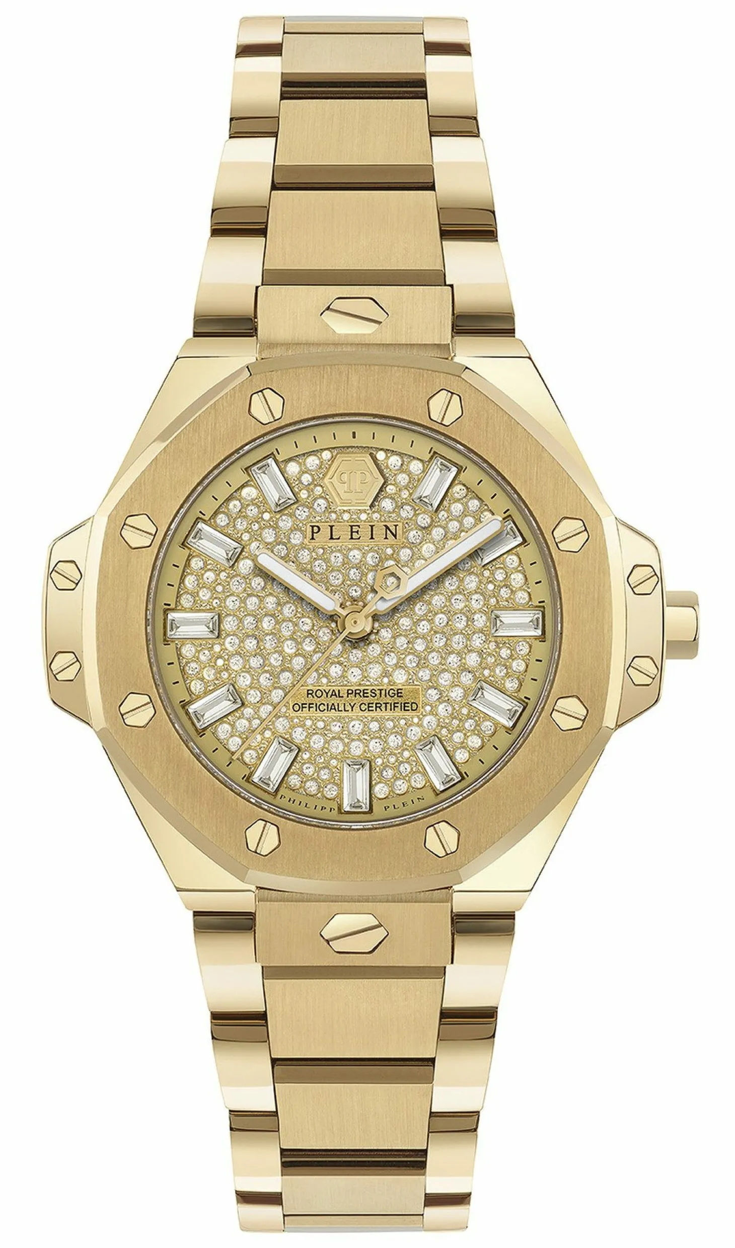 Philipp Plein Damen Uhr Royal Prestige PW4FA0525 Edelstahl Gold 33 mm Kristall‑Lünette