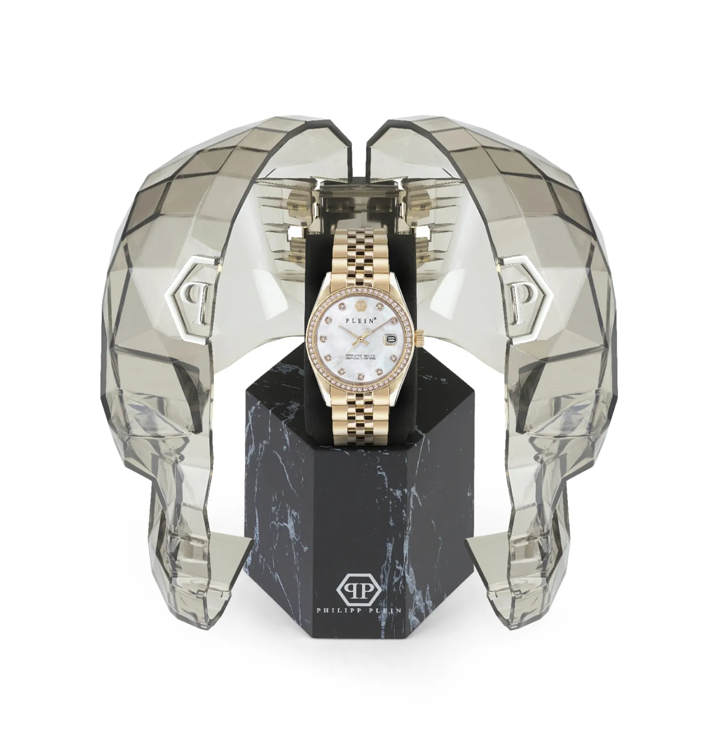 Philipp Plein Damenuhr Date Superlative Gold