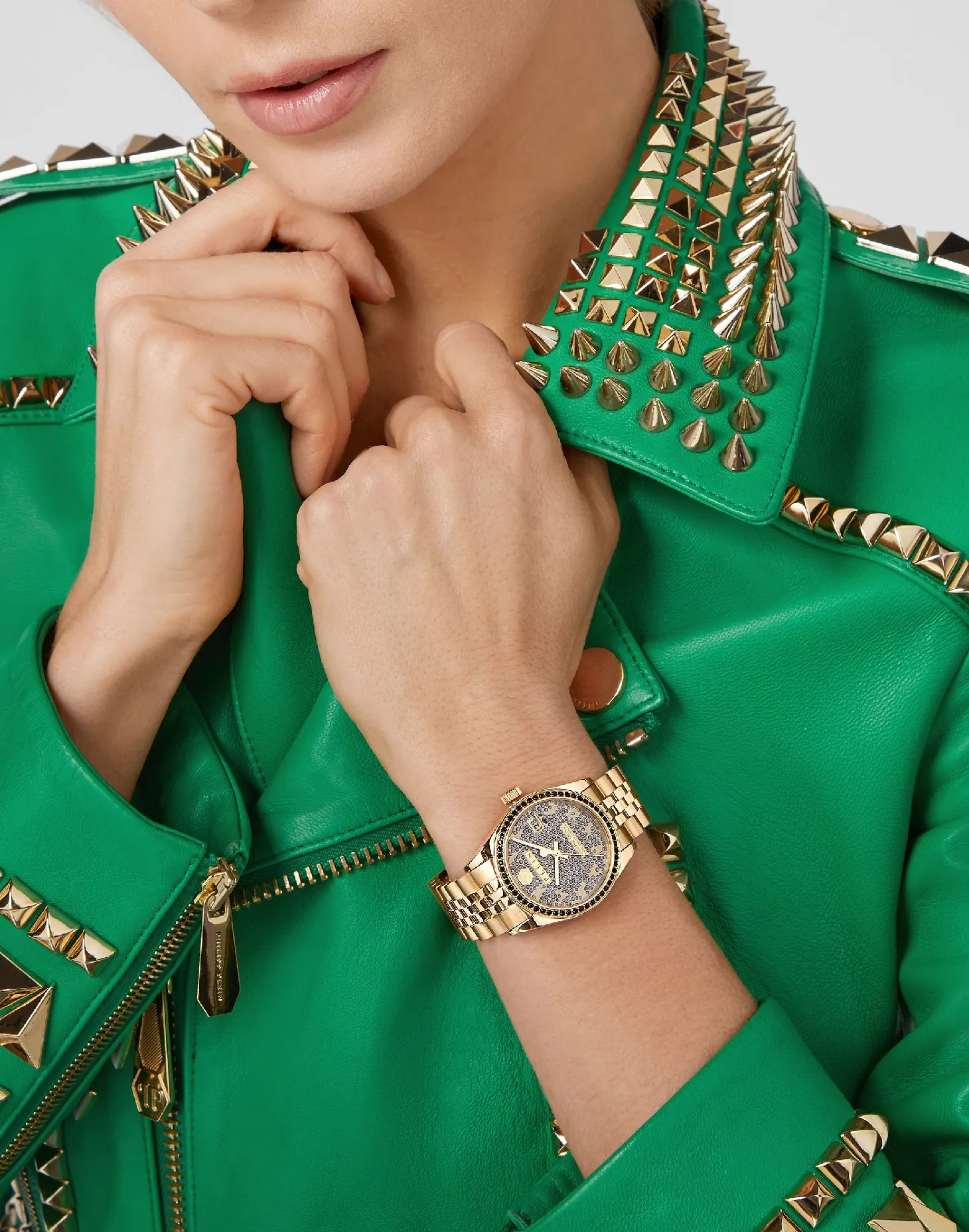 Philipp Plein Damenuhr Date Superlative Crystal Gold