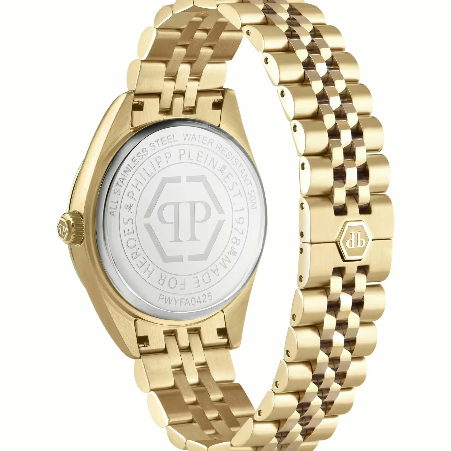 Philipp Plein Damenuhr Date Superlative Crystal PWYFA0425 Gold Edelstahl 34 mm