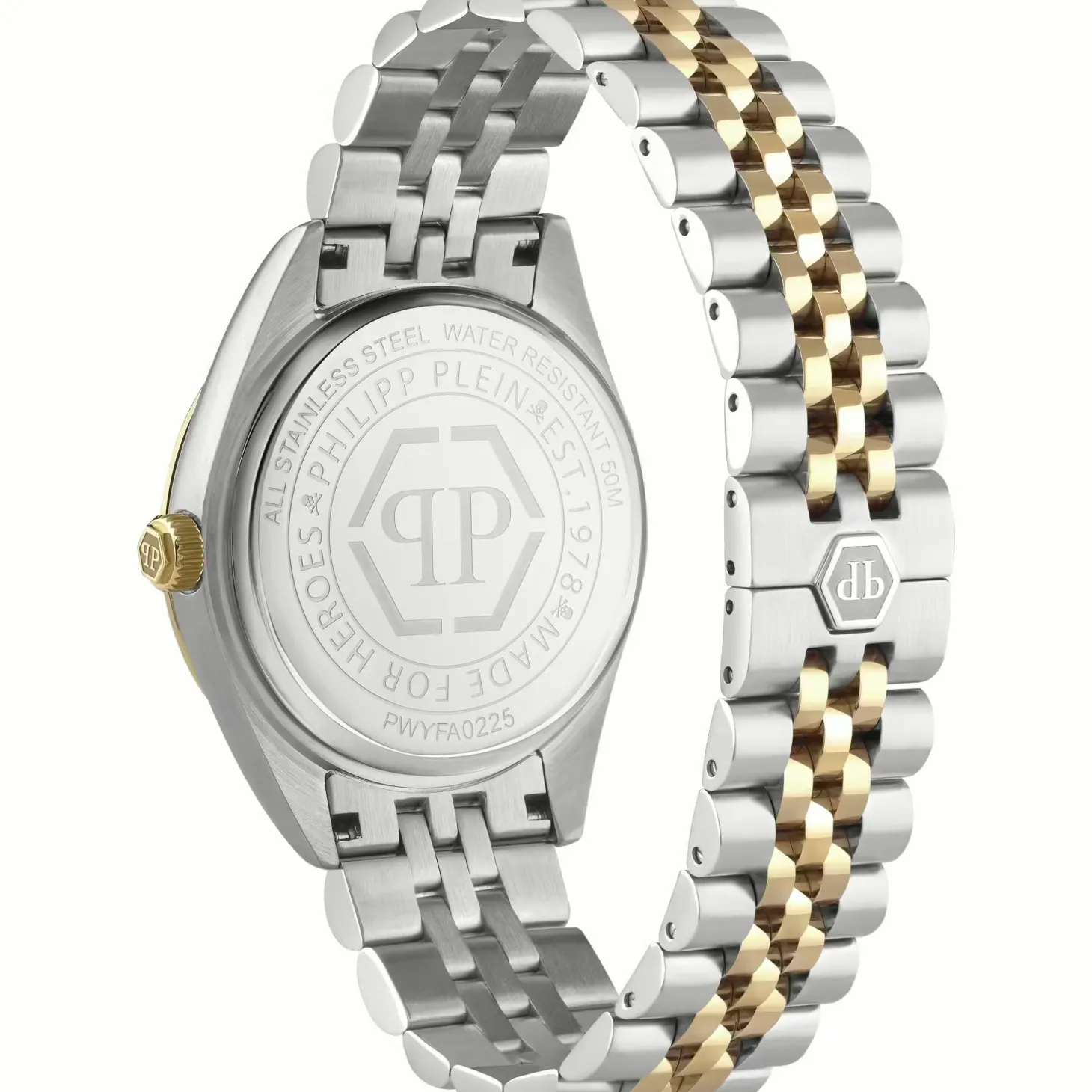 Philipp Plein Damenuhr Date Superlative Crystal PWYFA0225 34 mm Gold/Grün Edelstahl