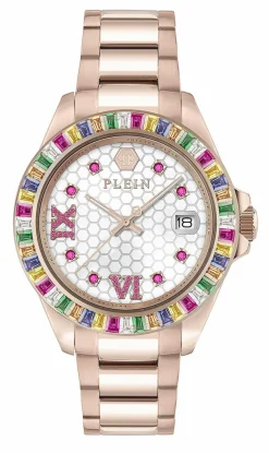 Philipp Plein Damenuhr LADY Empire PW2FA0425 Roségold Kristall Edelstahl 39 mm