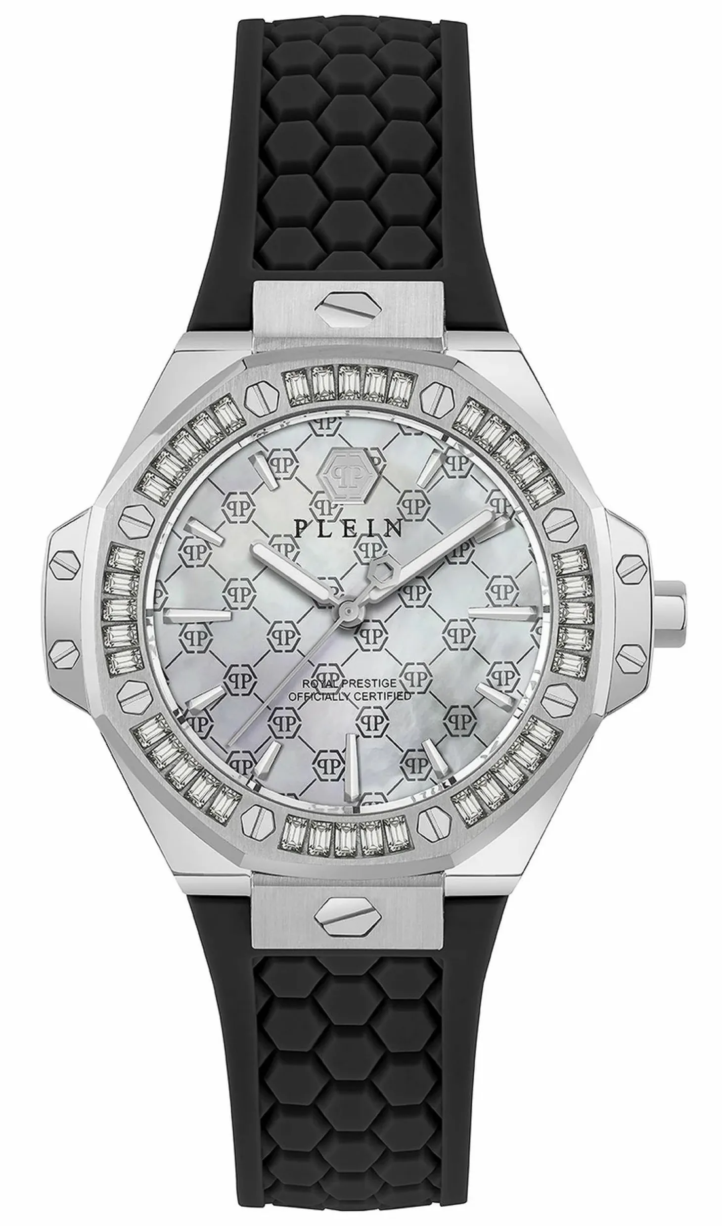 Philipp Plein Damenuhr Royal Prestige PW4FA0325 Silber / Schwarz (Silicon)