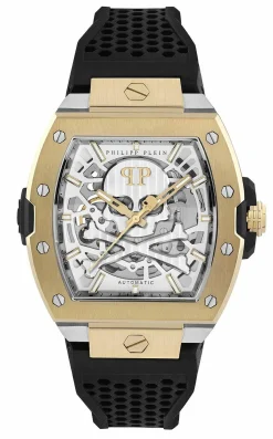 Philipp Plein Herren Automatikuhr The $keleton 2.0 PWJFA0825 Edelstahl 44 mm Multicolor