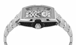 Philipp Plein Herren Automatikuhr The $keleton 2.0 PWJFA0425 Edelstahl Silber 44 mm