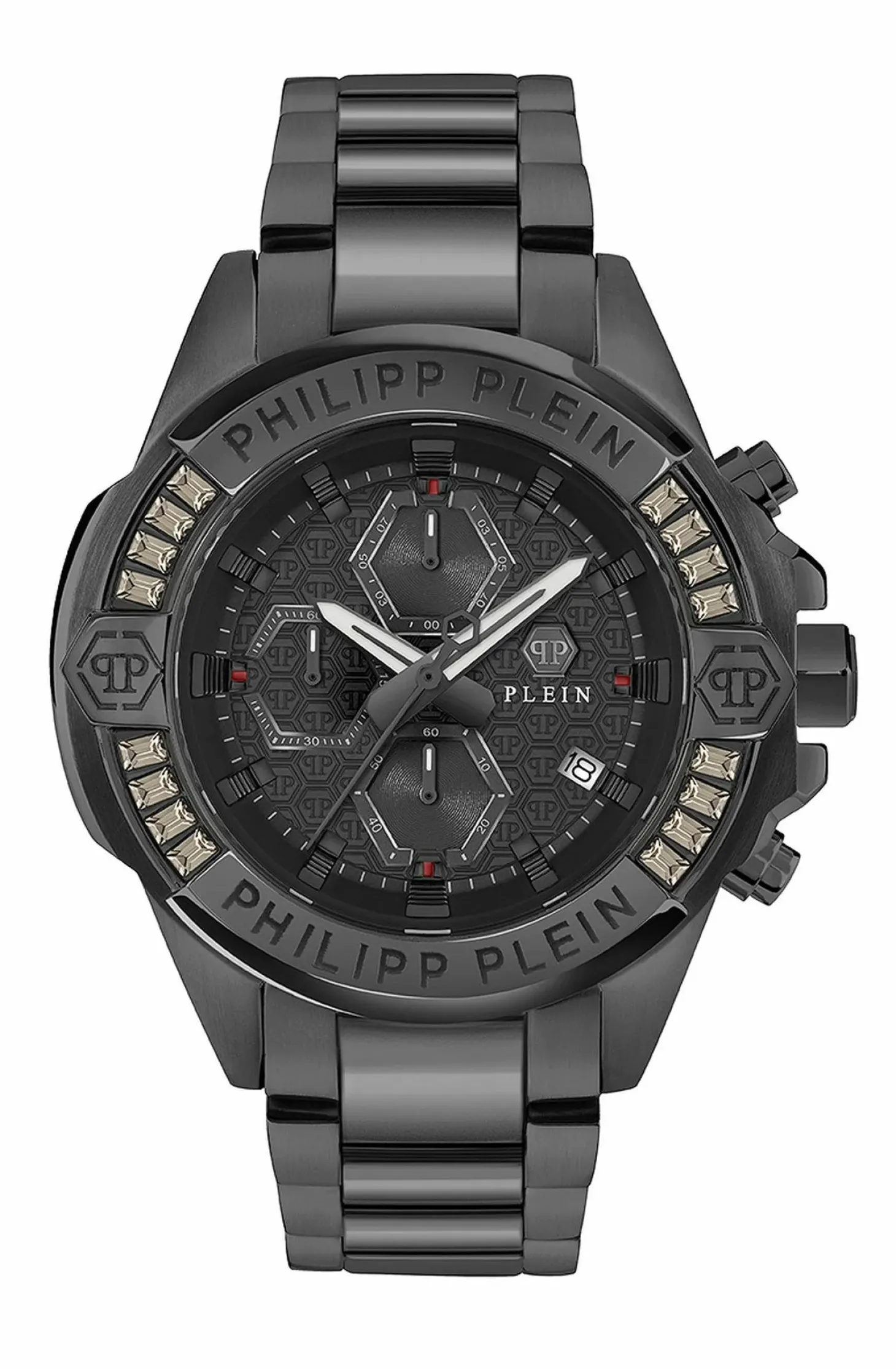 Philipp Plein Herren Chronograph The $kull PWWFA0725 IP Black Edelstahl 44 mm