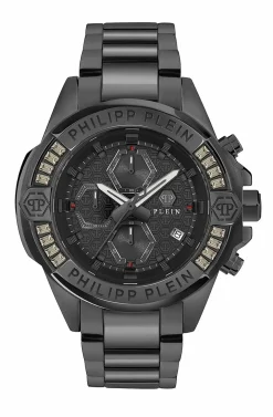 Philipp Plein Herren Chronograph The $kull PWWFA0725 IP Black Edelstahl 44 mm