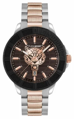Philipp Plein Herren Uhr City Rush PSAEA0924 Bicolor Edelstahl Silber / Rosegold