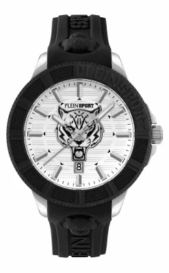 Philipp Plein Herren Uhr City Rush PSAEA0124 Edelstahl Silber Schwarz Silikon
