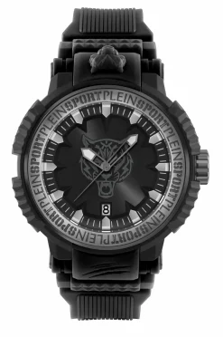 Philipp Plein Herren Uhr Tiger Power PSEDA0324 Schwarz Kunststoff 45 mm
