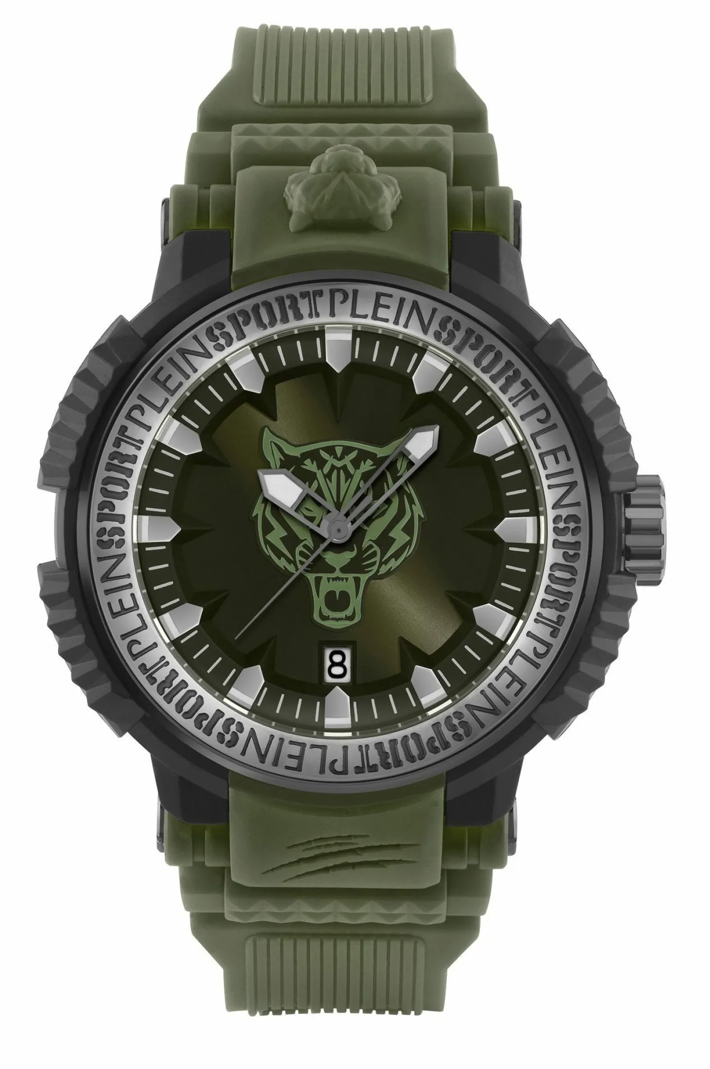 Philipp Plein Herren Uhr Tiger Power PSEDA0524 Grün/Synthetic 45 mm