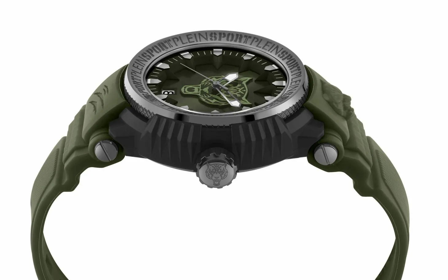 Philipp Plein Herren Uhr Tiger Power PSEDA0524 Grün/Synthetic 45 mm