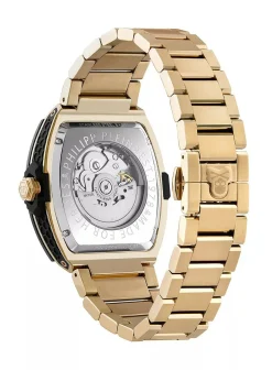 Philipp Plein Herrenuhr Automatic The $keleton 2.0 Gold‑Schwarz PWJFA0625