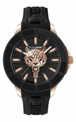 Philipp Plein Herrenuhr City Rush PSAEA0224 Silikon Schwarz Rose-Gold 45 mm
