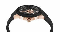 Philipp Plein Herrenuhr City Rush PSAEA0224 Silikon Schwarz Rose-Gold 45 mm