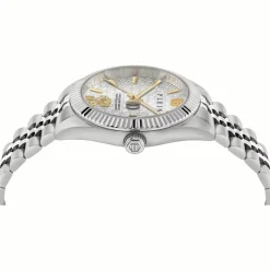 Philipp Plein Herrenuhr Date Superlative Crystal PWMFA0725 Silber Edelstahl 41 mm