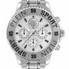 Philipp Plein Herrenuhr Quarz Chronograph Silber Edelstahl PSMEA0424