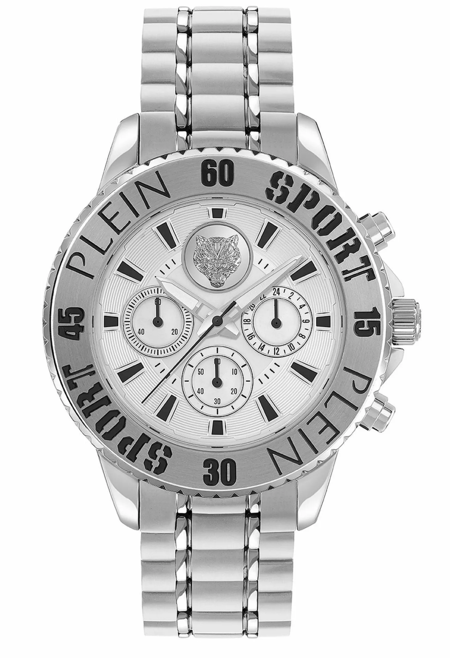 Philipp Plein Herrenuhr Quarz Chronograph Silber Edelstahl PSMEA0424