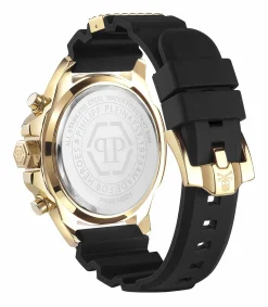 Philipp Plein Herrenuhr The $kull Chrono Schwarz/Gold PWWFA0225