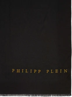 Philipp Plein Schal Halstuch Stola mit gesticktem Logo