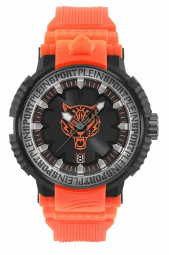 Philipp Plein Sport Unisex Uhr Tiger Power PSEDA0424 Schwarz/Orange Kunststoff 45 mm