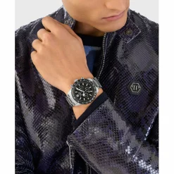 Philipp Plein Uhr Herren Chronograph Pleinmeter Silber/Schwarz PWPYA0424