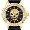 Philipp Plein Unisex Uhr The $kull Genderless Crystal Titan Gold