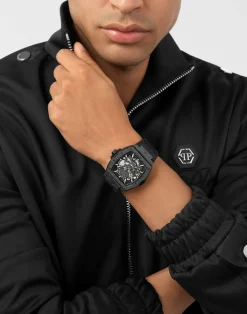 Philipp Plein Automatikuhr Herren The $keleton Frosted PWJFA1125 Schwarz