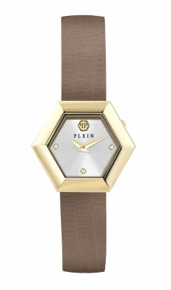 Philipp Plein Damen Armbanduhr LA JUNGLE DE PLEIN Leder PW6FA0325 Orange/Taupe