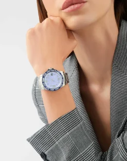 Philipp Plein Damenuhr Lady Empire PW2FA0125 Silber / Blau (Edelstahl)