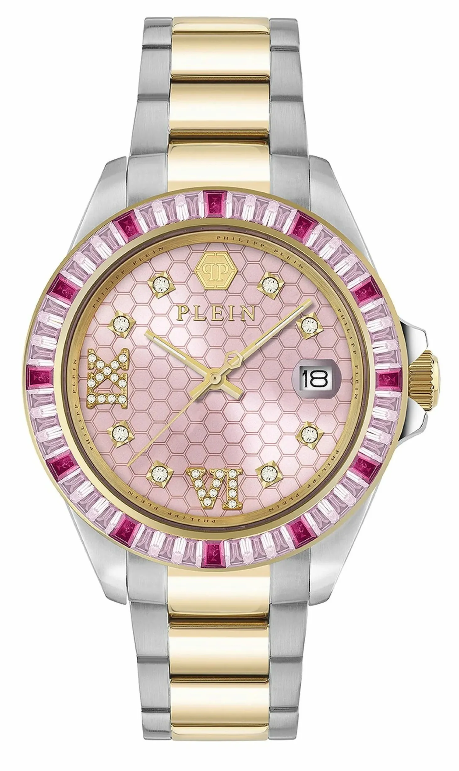 Philipp Plein Damenuhr Lady Empire PW2FA0325 Silber, Gold / Rosa (Edelstahl)