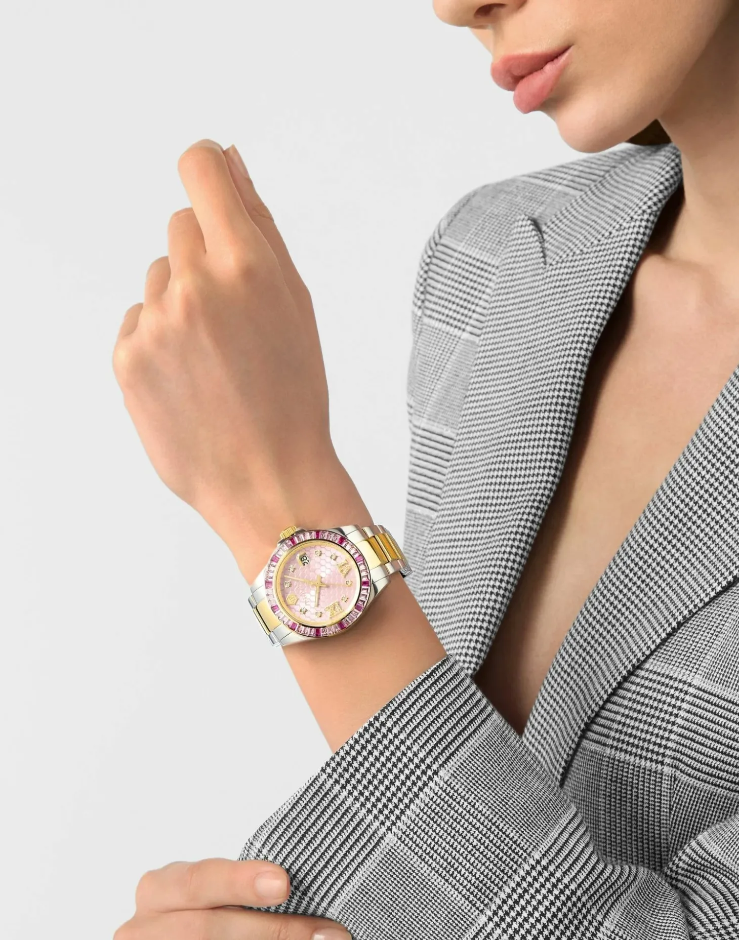 Philipp Plein Damenuhr Lady Empire PW2FA0325 Silber, Gold / Rosa (Edelstahl)