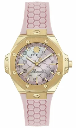 Philipp Plein Damenuhr Royal Prestige PW4FA0225 Gold / Pink (Silikon)