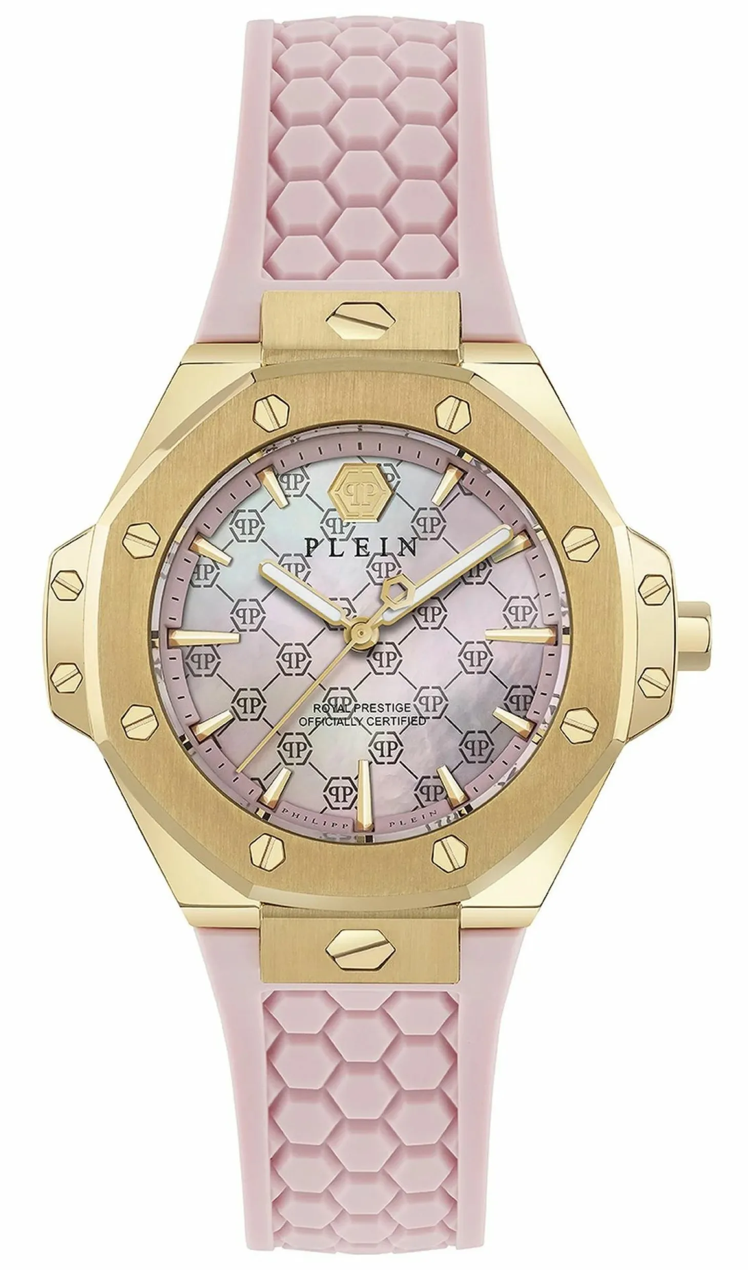 Philipp Plein Damenuhr Royal Prestige PW4FA0225 Gold / Pink (Silikon)