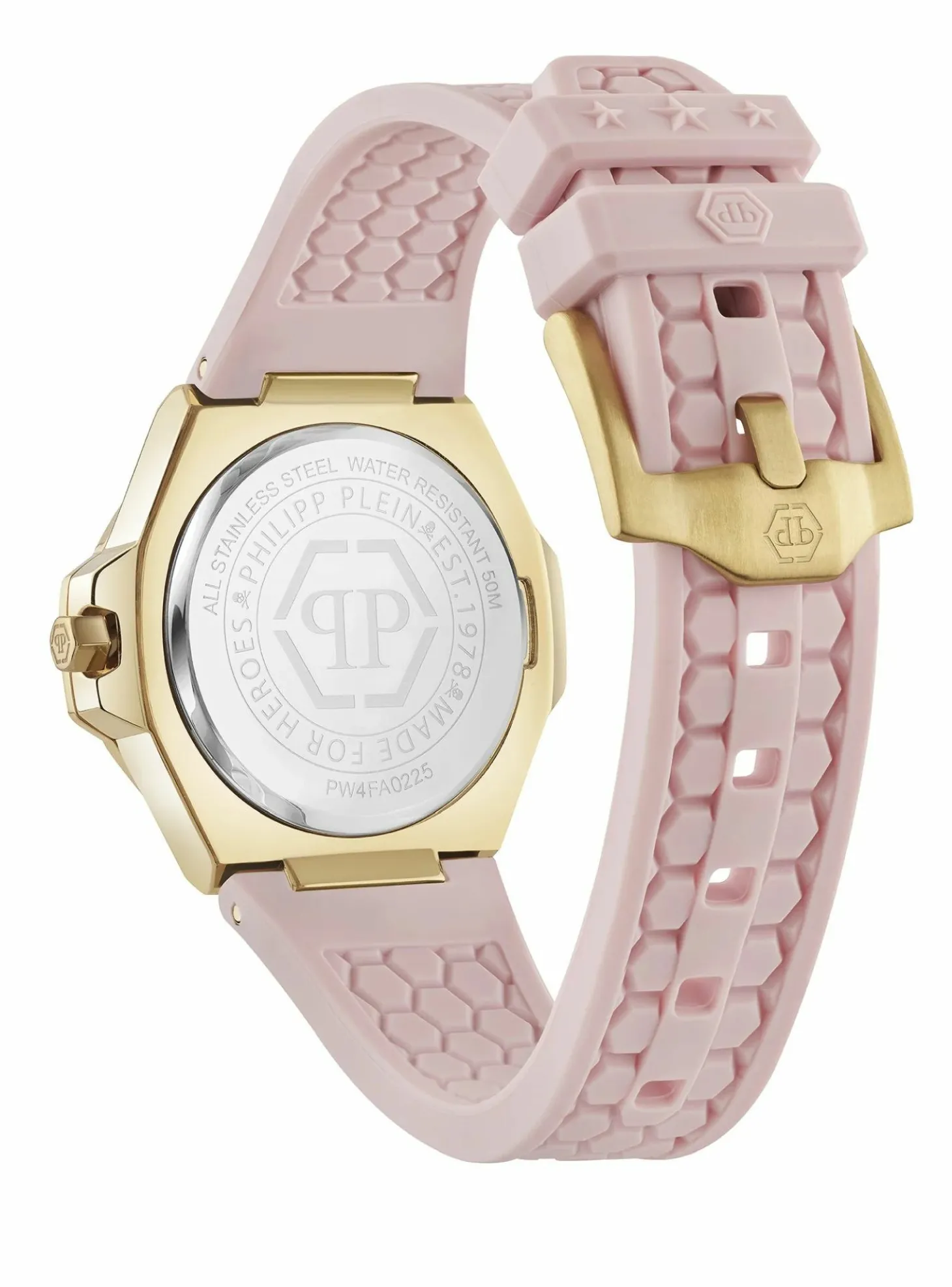 Philipp Plein Damenuhr Royal Prestige PW4FA0225 Gold / Pink (Silikon)