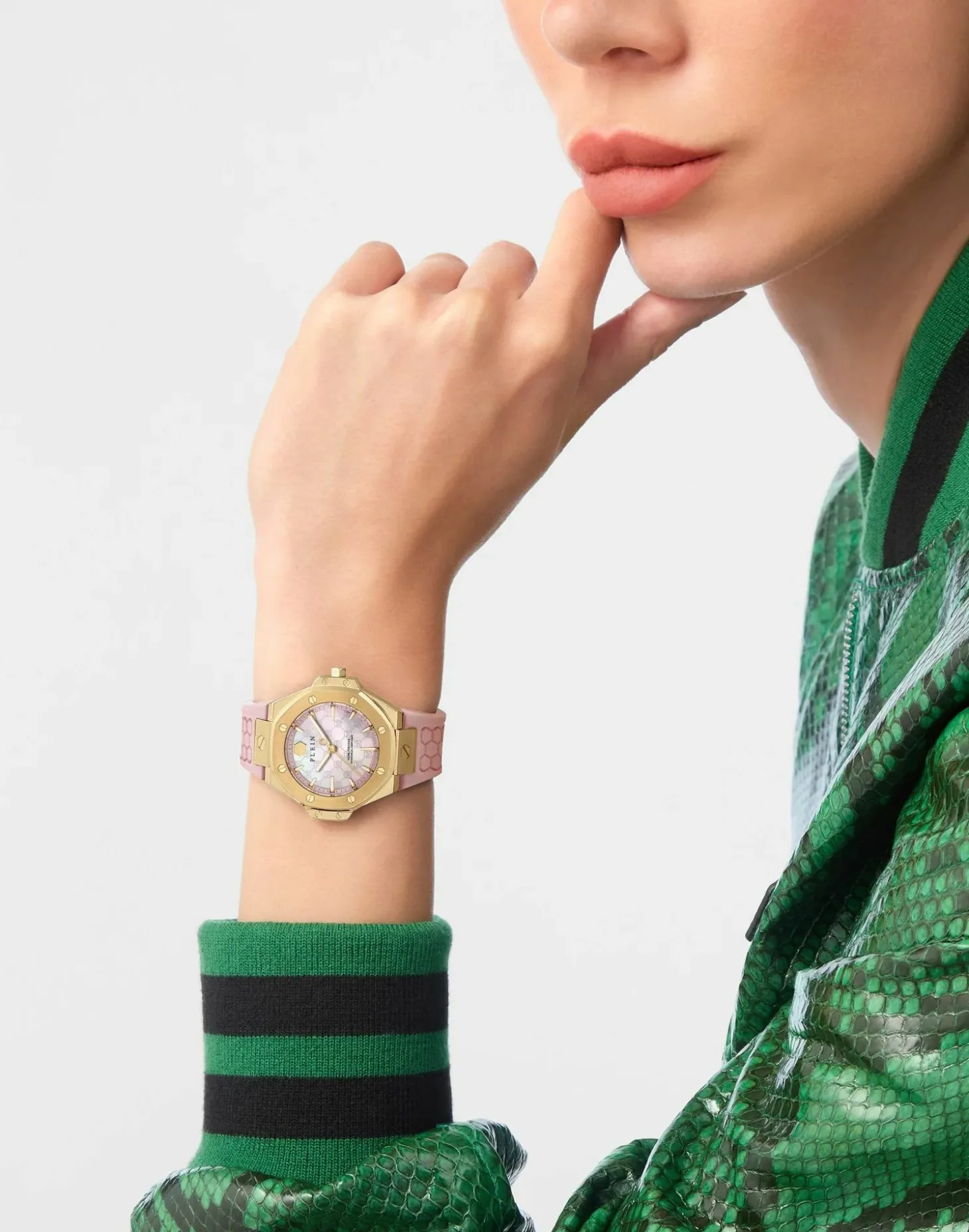 Philipp Plein Damenuhr Royal Prestige PW4FA0225 Gold / Pink (Silikon)