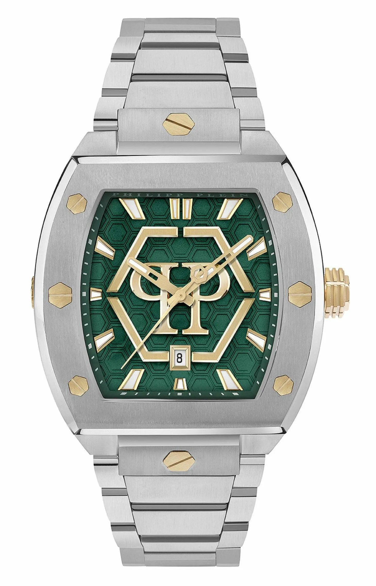 Philipp Plein Herrenuhr The Hexagon Phantom Grün Stahl PWPUA0825