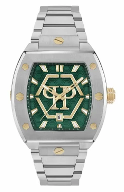 Philipp Plein Herrenuhr The Hexagon Phantom Grün Stahl PWPUA0825