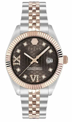 Philipp Plein Uhr Damen Date Superlative Crystal Braun/Silber PWYFA0325
