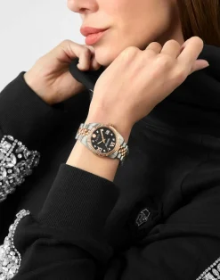 Philipp Plein Uhr Damen Date Superlative Crystal Braun/Silber PWYFA0325