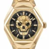 Philipp Plein Uhr Damen The $Kull Spikes Lady Gold/Schwarz PWADA0524