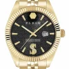Philipp Plein Uhr Herren Date Superlative Crystal Gold/Schwarz PWMFA1025