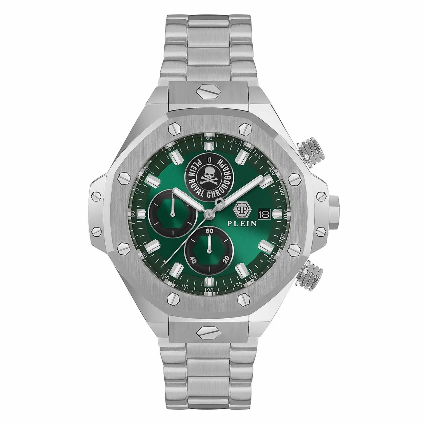 Philipp Plein Uhr Herren Plein Chrono Royal Grün/Silber PWLFA0425