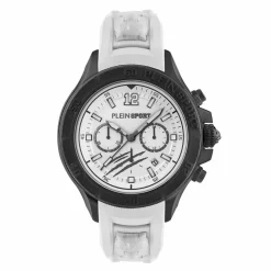 Plein Sport Herren Chronograph Warrior Tech PS6BA0224 Schwarz Weiß 47 mm