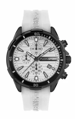 Plein Sport Herren Chronograph IMPACT PSBEA0224 Schwarz Weiss 46 mm