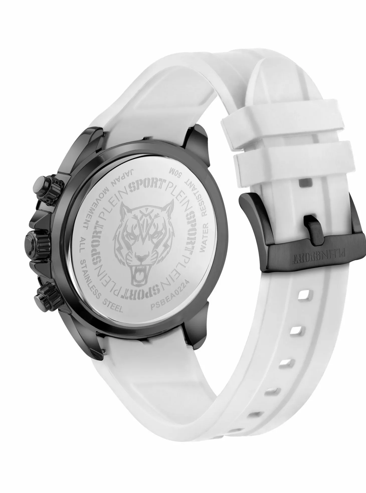 Plein Sport Herren Chronograph IMPACT PSBEA0224 Schwarz Weiss 46 mm