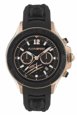 Plein Sport Herren Chronograph Warrior Tech PS6BA0624 Edelstahl 47,5 mm Schwarz