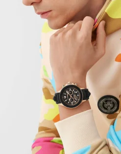 Plein Sport Herren Chronograph Warrior Tech PS6BA0624 Edelstahl 47,5 mm Schwarz