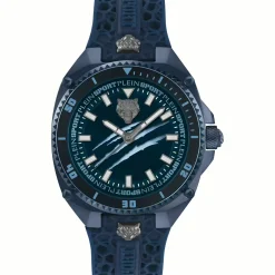 Plein Sport Herren Chronograph Thunder Force PS8BA0624 Blau / Silikon 47 mm