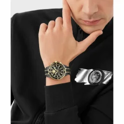 Plein Sport Herren Chronograph Glam Chrono PSMEA0624 IP Black / Bicolor 44 mm